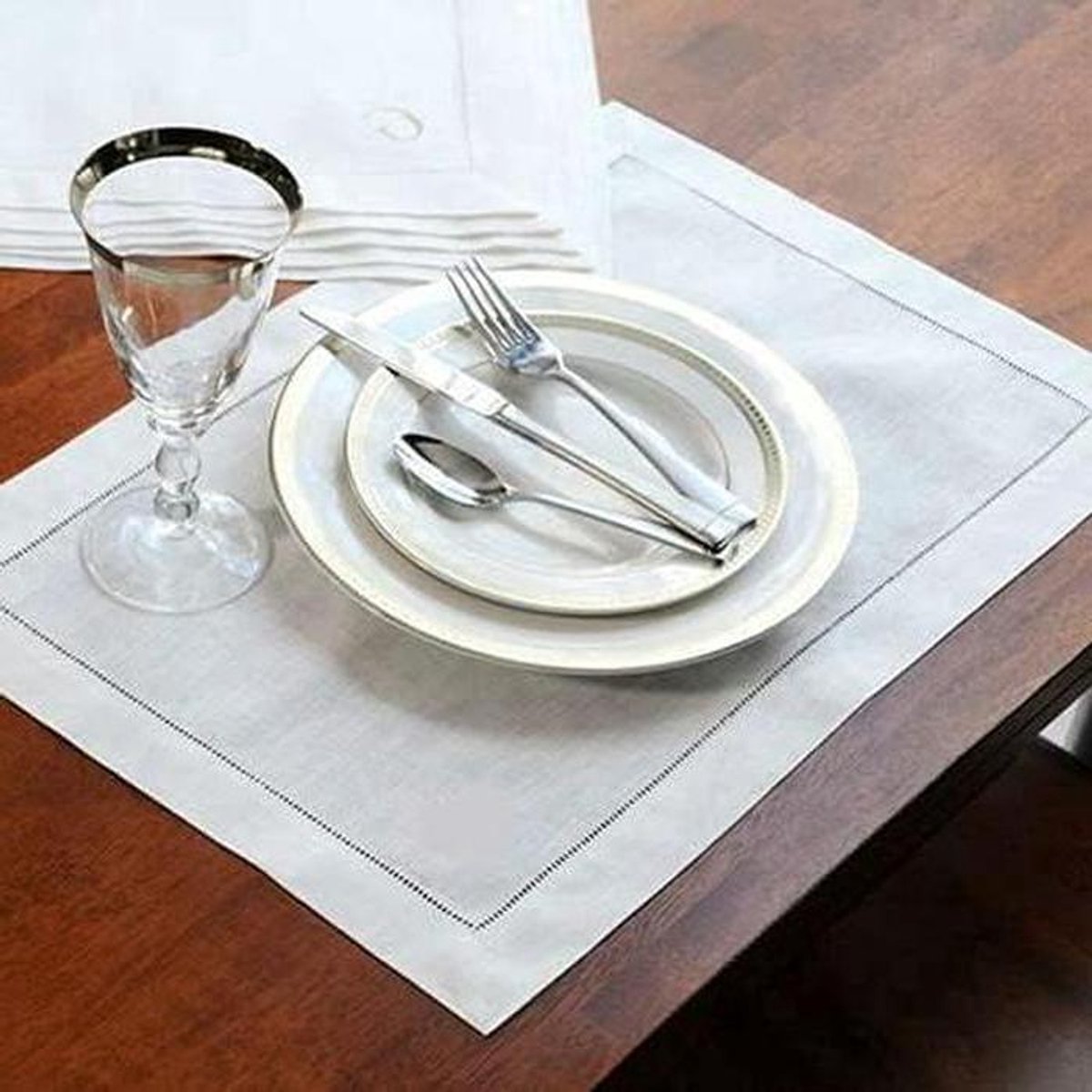 Stoffen Servetten - Diner Servetten - Tafel Dekken - Zacht Absorberend - 35x50cm 12 Stuks - Wit