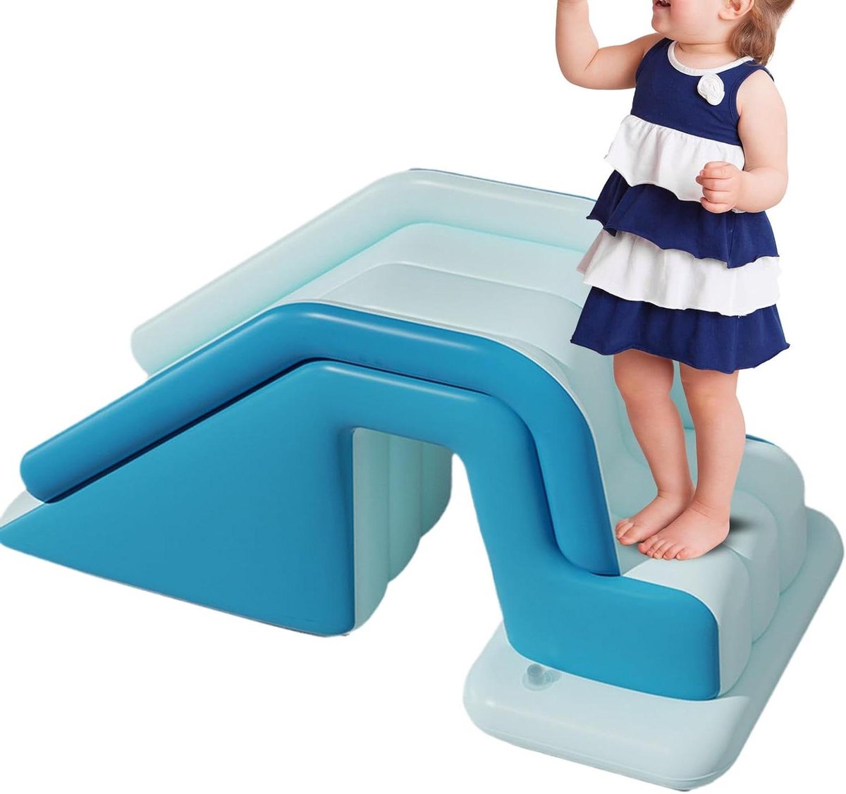 Opblaasbare Glijbaan - Speel Glijbaan - Buiten Spelen - Antislip Ontwerp - Compact Opvouwbaar - Blauw