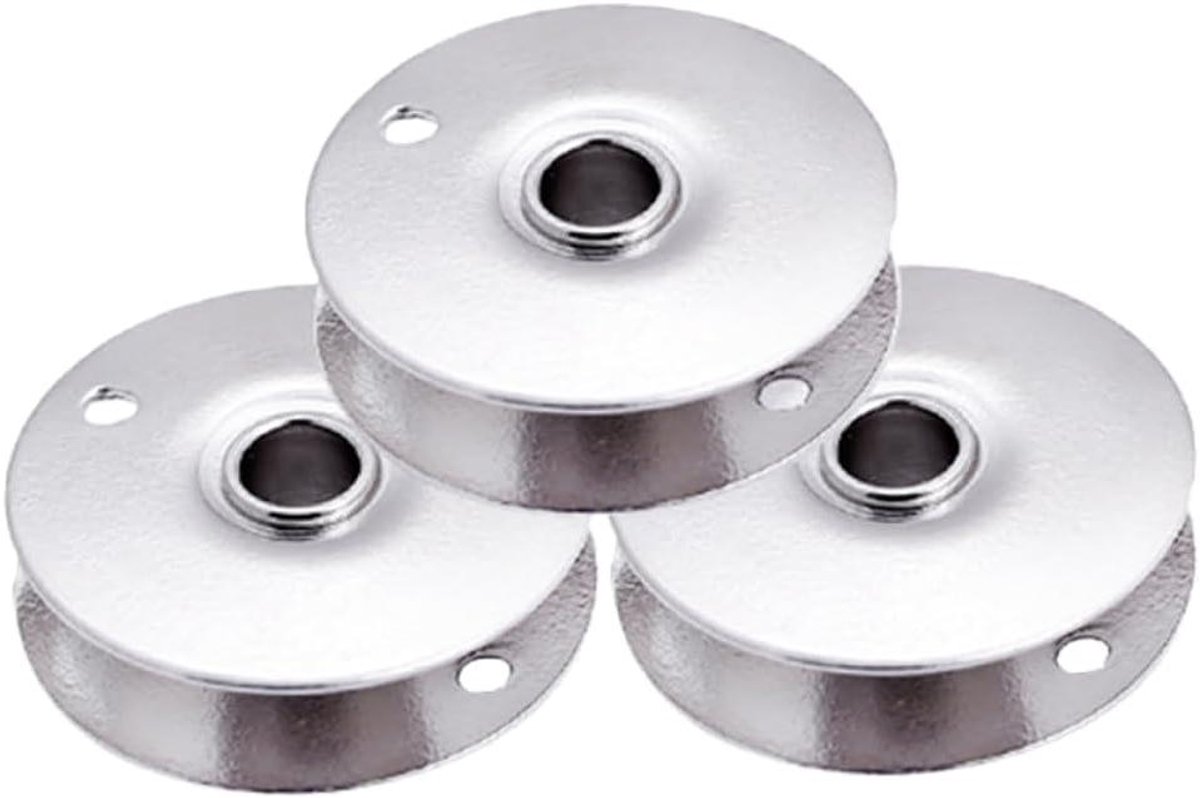 Naaimachine Spoeltjes - Spoelen Set - Naaien - Met Opwindgleuf - 2.2 x 2.2 x 0.73 cm - Zilver