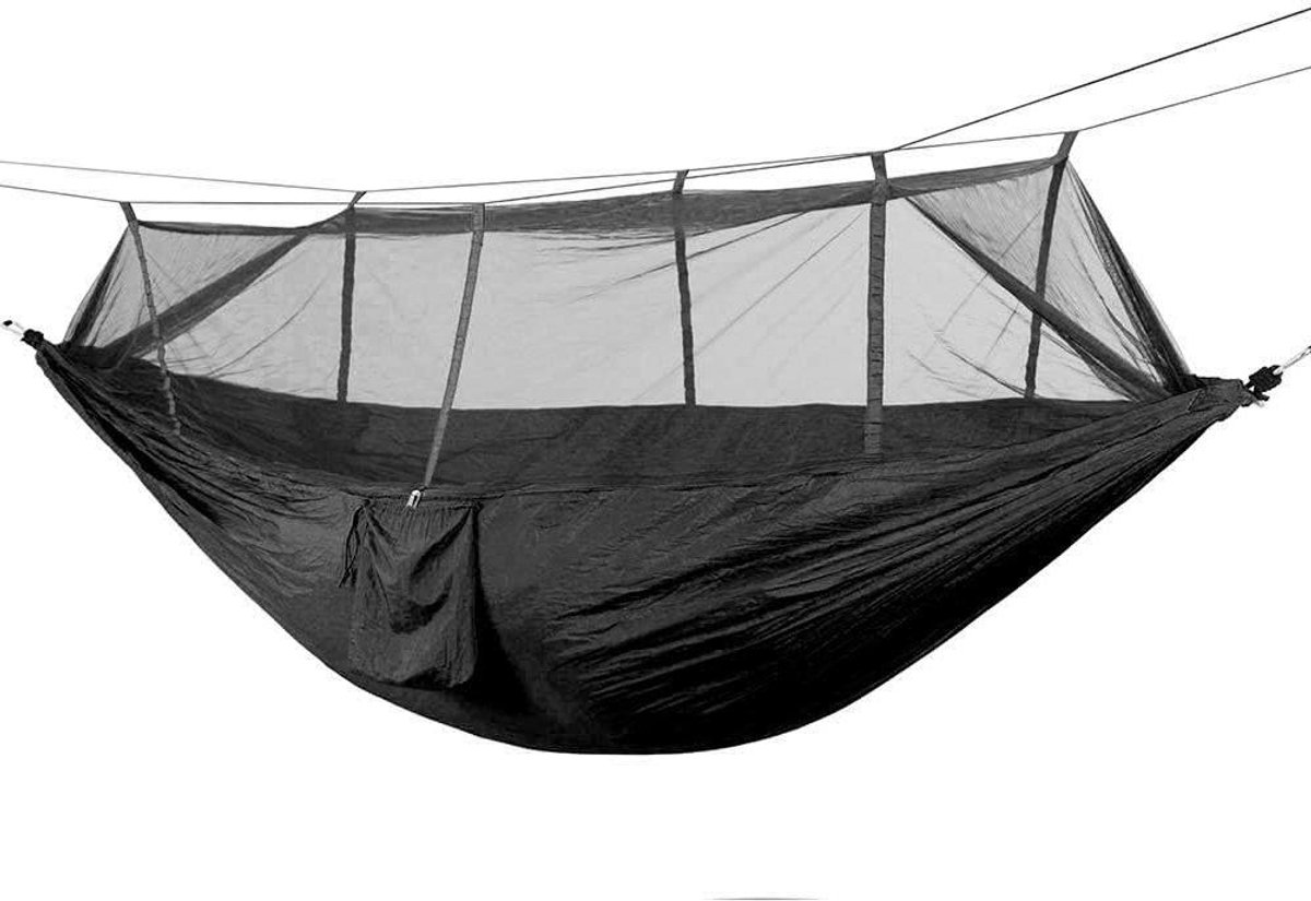 Hangmat met klamboe - Kampeerhangmat Outdoor hangmat - Ontspannen in de natuur - Geïntegreerd muggennet - 260 x 140 cm
