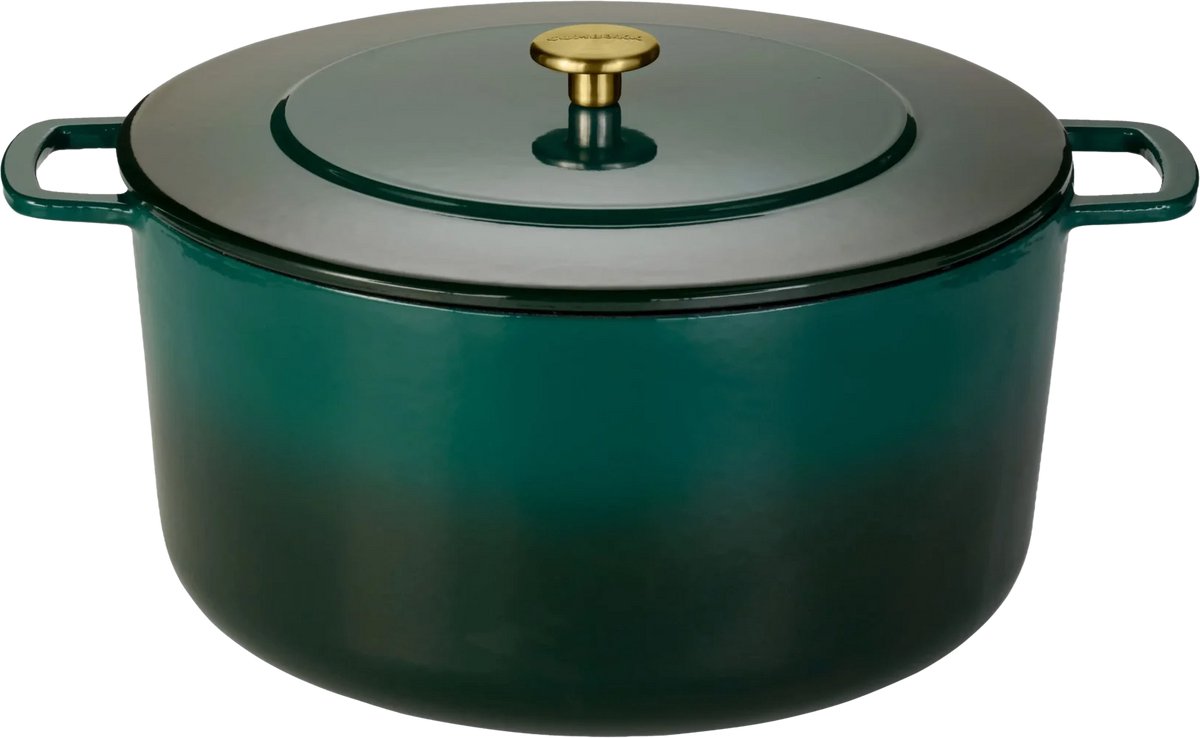 Combekk Gietijzeren Braadpan Ø32cm / Dutch oven - 100% Gerecycled - PFAS vrij - Geschikt voor alle warmtebronnen - 512L - Holly Green