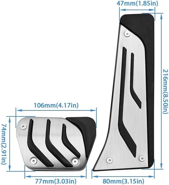 Pedaalhoezen Auto - Voetpedaal Covers - Verbeterde Grip - Antislip Ontwerp - Set van 3 - Zwart — afbeelding 4