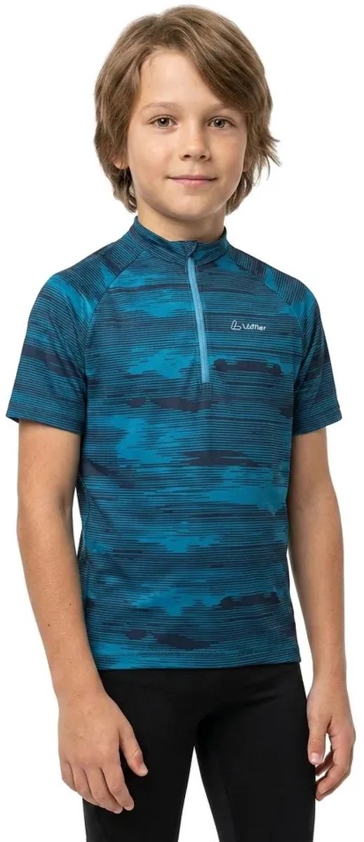 Loeffler Korte Mouw Wielertrui Blauw 116 cm Kinderen