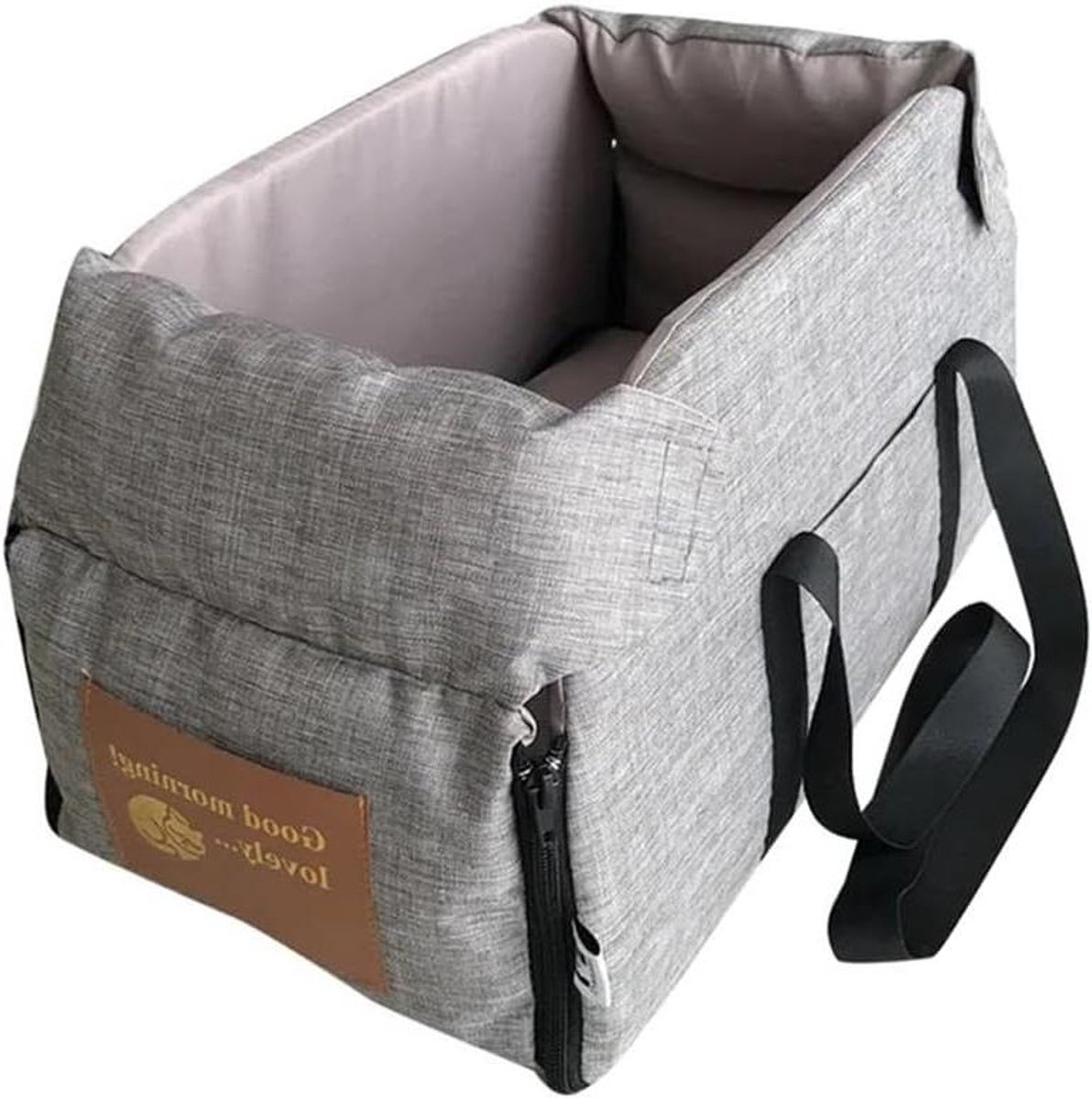 Huisdier Autostoel - Reismand Hond - Veilig Reizen - Afneembaar en Wasbaar - 47x22x25.5 CM - Grijs