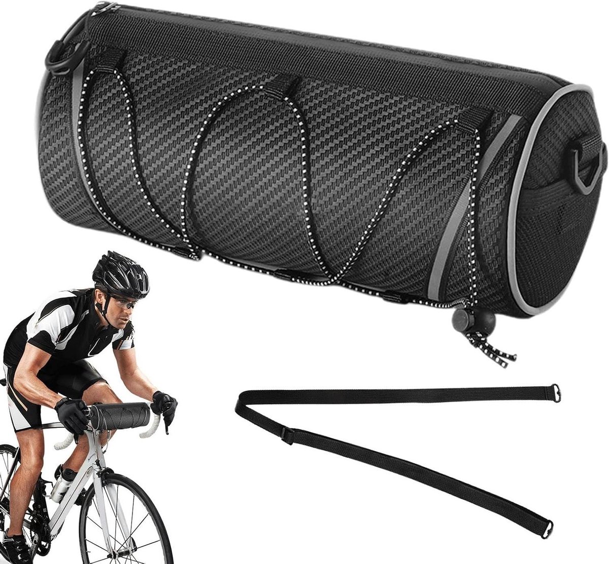 Fiets Frame Tas - Opbergzak Stuurkit - Fietsen Benodigdheden Opslag - Nachtzichtbaarheid Boost - 25.5 x 11.5 x 11.5 cm