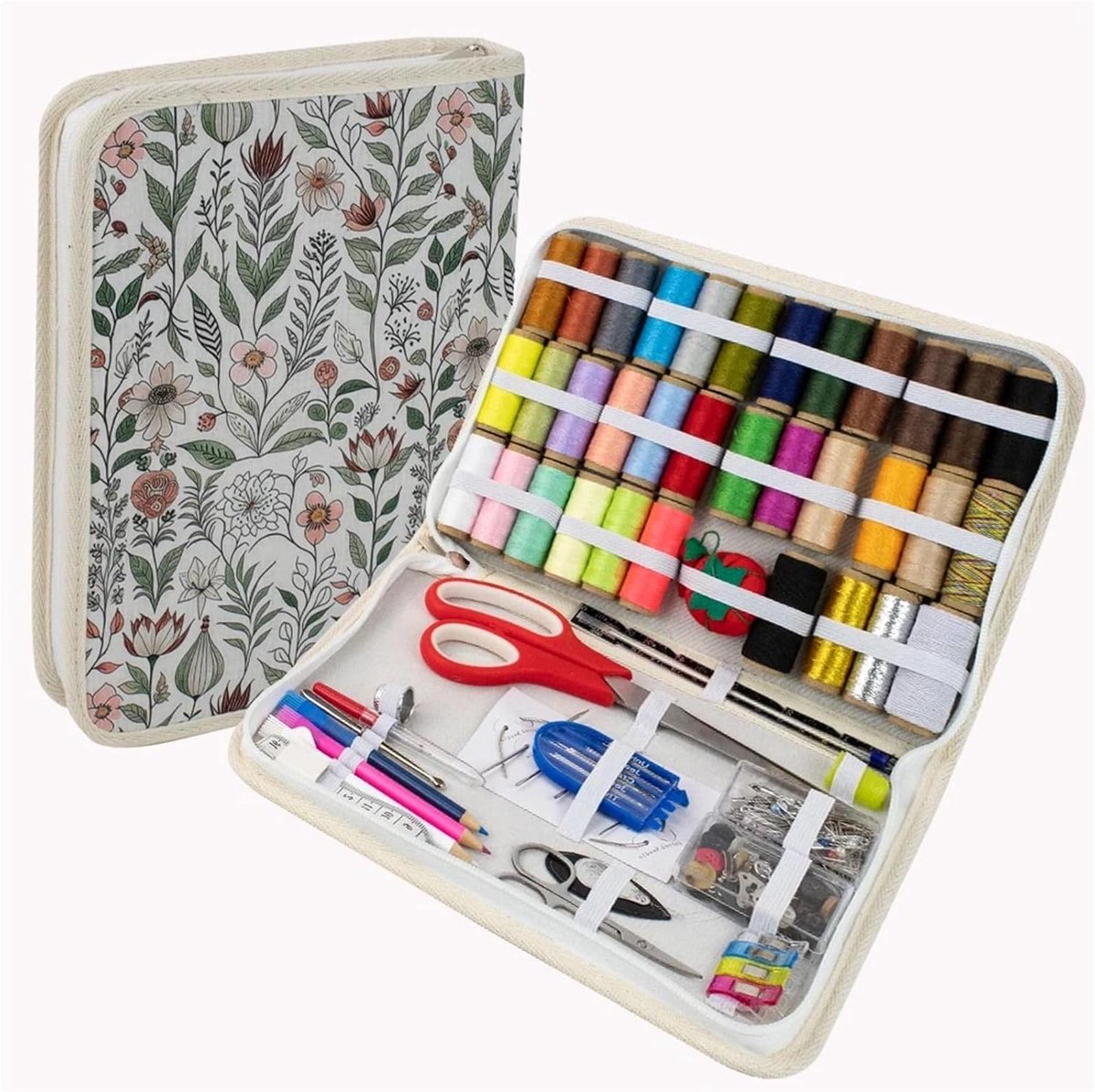 Naaiset - Naaigerei Set - Kleding Repareren - Compleet Accessorise - Compact Formaat - Wit