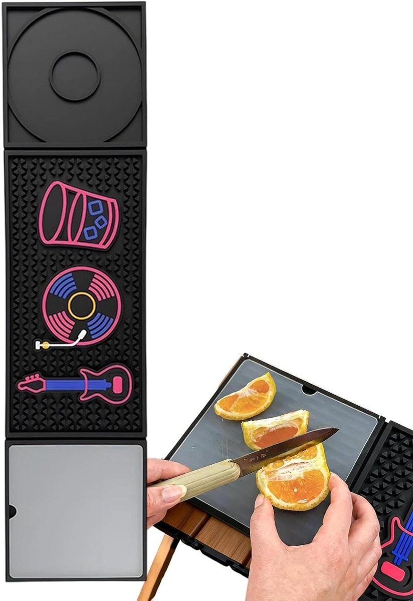 Barmat - Barmat Druppelmat - Drankjes Serveren - Antislip en Druppelvangend - 61 x 15 cm - Zwart