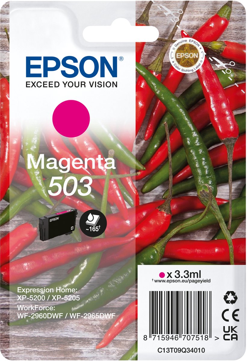 Epson 503 inktcartridge, 1 stuk, origineel, standaard capaciteit, magenta