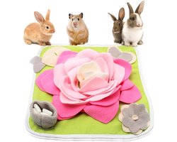 Konijnen Snuffelmat - Roze - Interactief Puzzelspeelgoed - Voermat - Geschikt voor Kleine Huisdieren