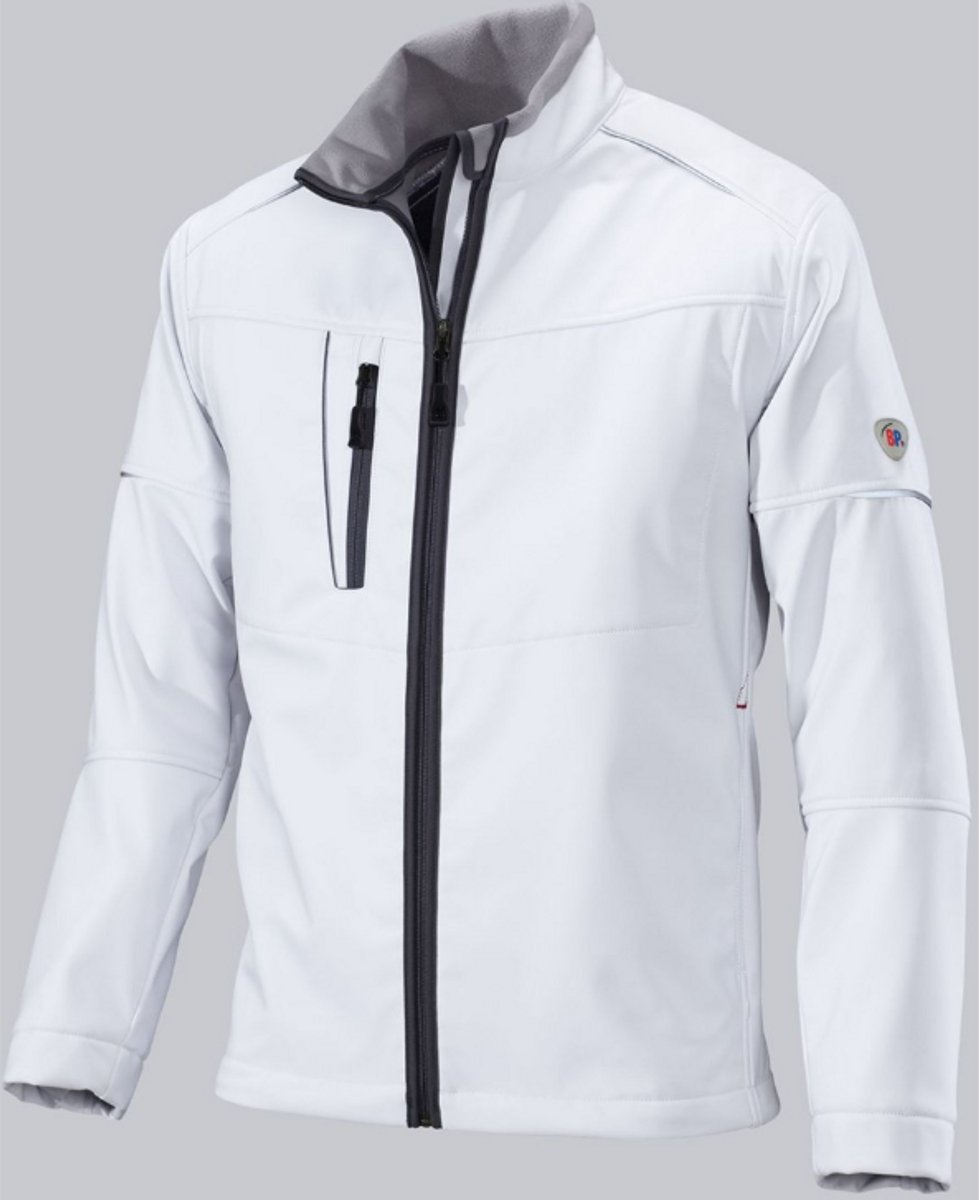 BP 1868-572 BP® Softshell werkjack - wit/lichtgrijs M - OUTLET