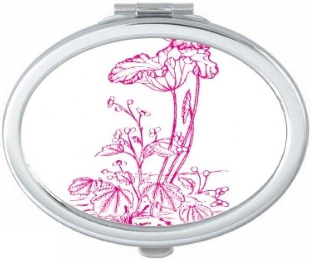 Ovale Make-up Spiegel - Zakspiegel Handspiegel - Make-up Aanbrengen - Dubbele Glazen Spiegels - 7cm x 6cm - Veelkleurig