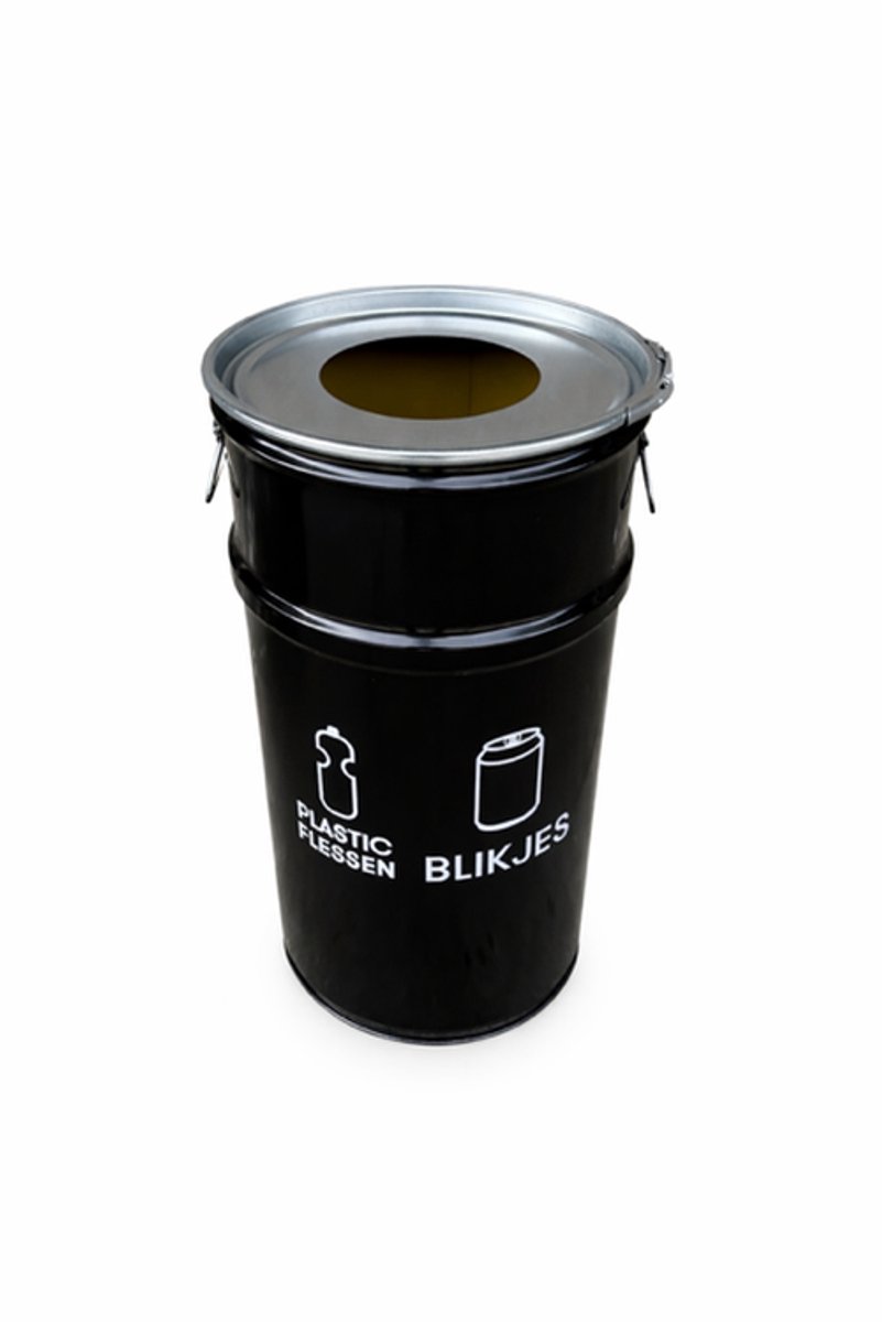 Prullenbak BinBin Black 80 L Hole DUO voor plastic flesjes /blikjes