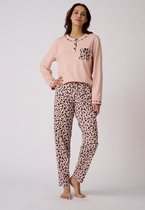 Damart - Pyjama van gekamd jerseykatoen - Dames - Roze - 42-44 (M)