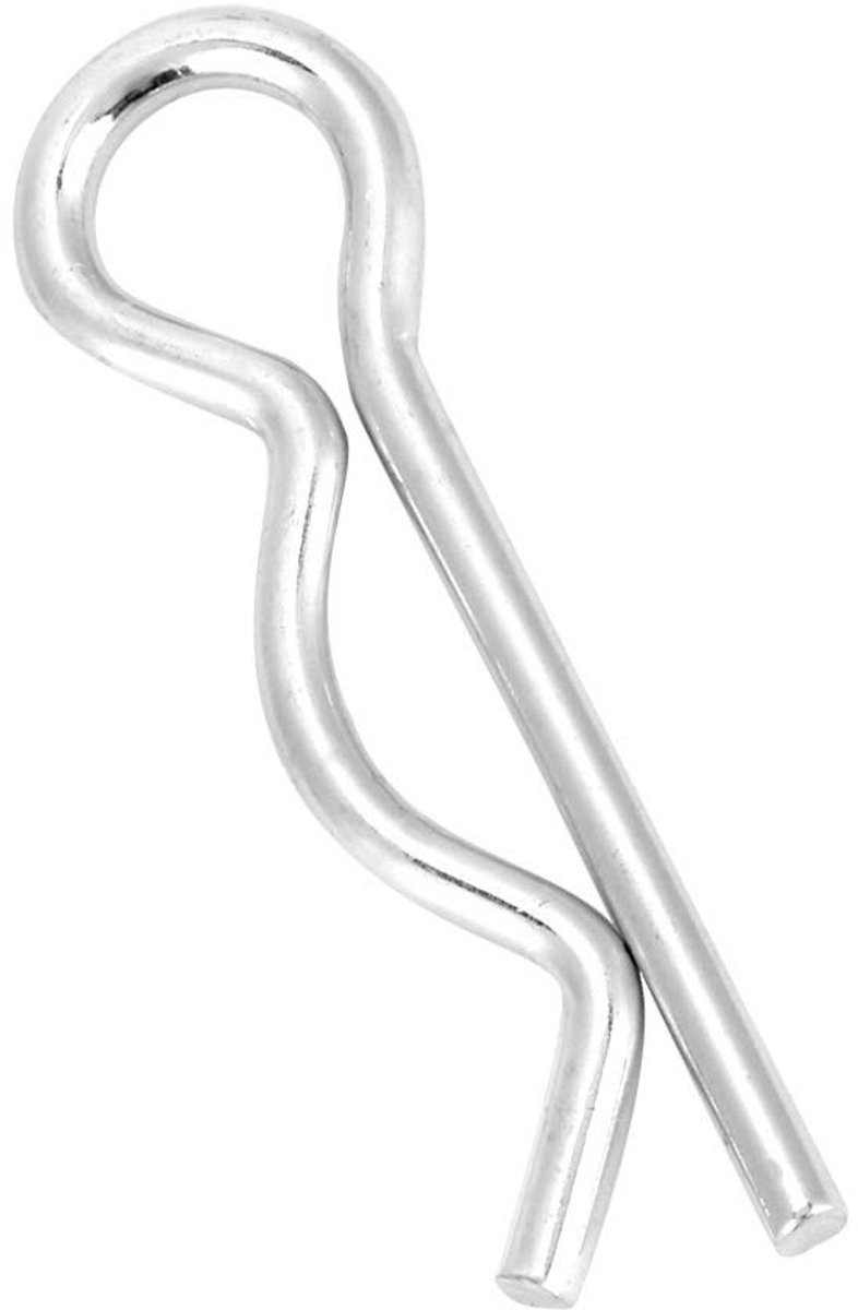 Mechanische Klemclips voor Haarveren - Verzinkte Bevestigingspinnen en Lock Clips (2.5 * 45mm, 10 stuks) voor Tractor en Tuinmachines