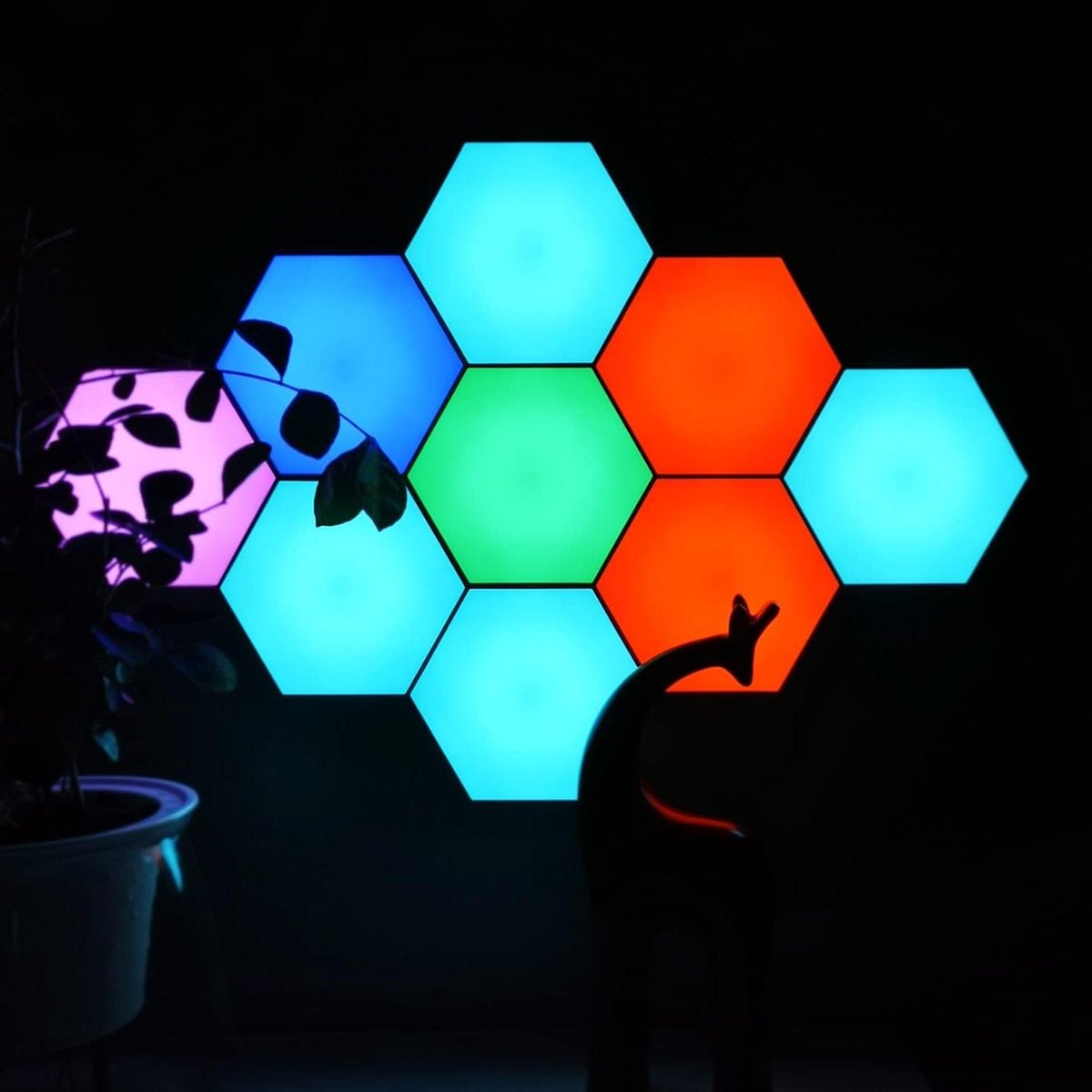 Led-paneel Zeshoek - Wandlamp RGB Quantum Panel - Sfeerverlichting Creëren - Individueel A