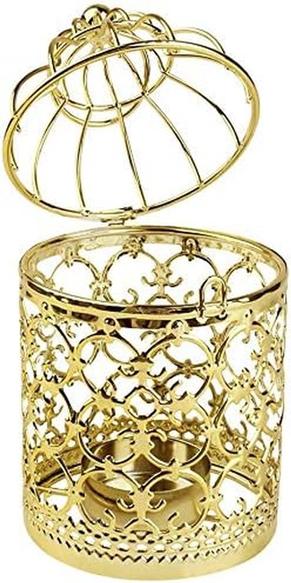 SPHProducts - Vogelkooi Kaarsenhouder - Vintage Decoratie - Gouden Metaal - Tafelversiering - Feestdecoratie - Geschikt voor Bruiloften en Thuis