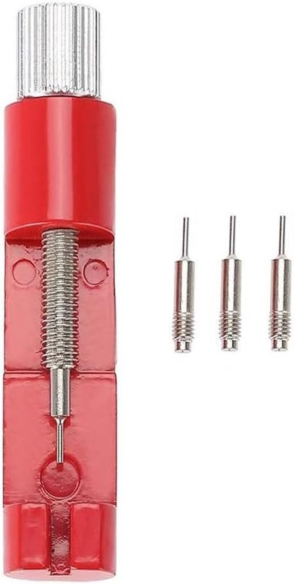 SPHProducts - Metal Watch Band Remover - Horlogeband Tool - Handig voor horlogemakers - Rood - Link Pin Verwijderaar - Voor horloges - Met 3 extra pin