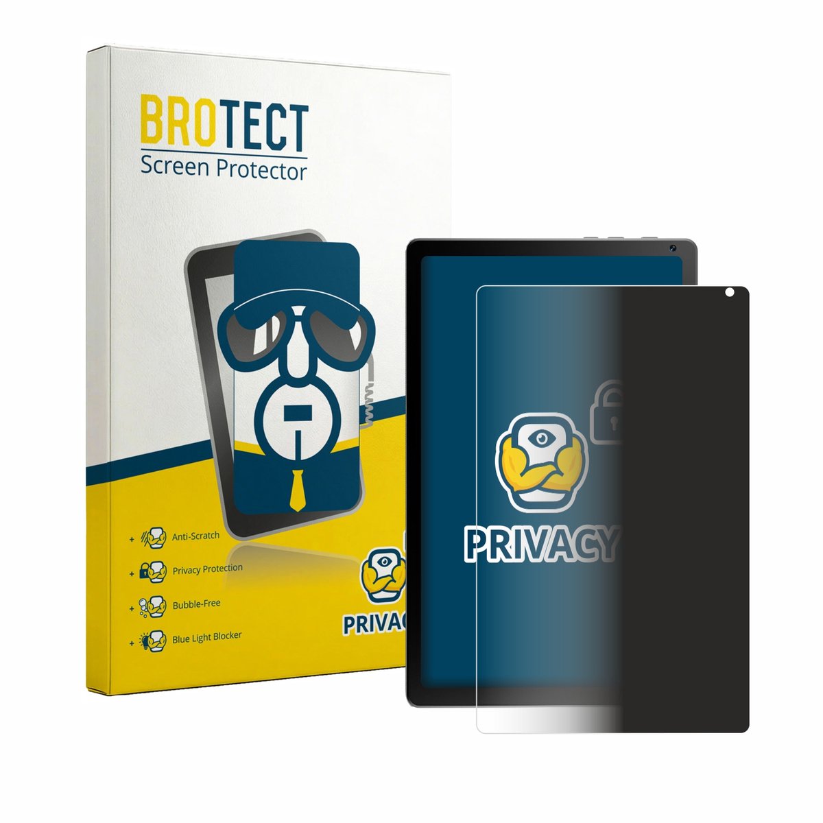 BROTECT - privacy screenprotector voor Yicty KB1004 - Folie Beschermfolie Blauwlichtfilter
