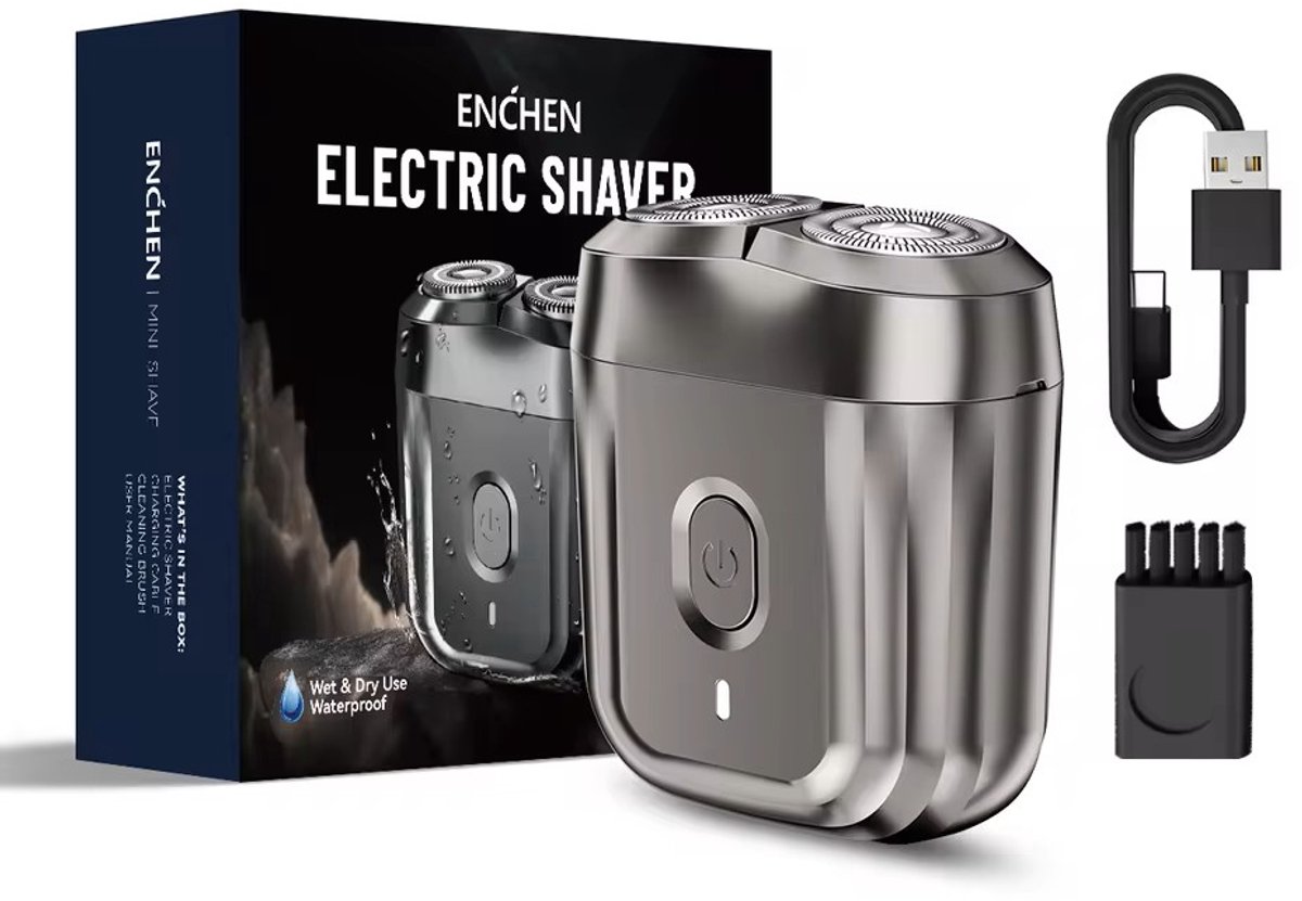 ENCHEN 2-Blade Scheerapparaat - Usb Oplaadbare 2-Kop Mini Body Shaver + Precisie/Baardtrimmer - Batterij Indicator - Perfecte Lichaamshaar Verzorging voor Dames en Heren - Kleur: Z