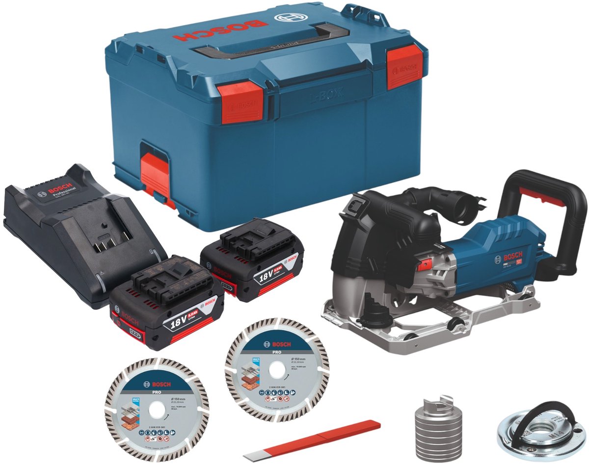 Bosch GNF 18V-40 accu-muurfrees 18 V 40 mm borstelloos + 2x accu 5,0 Ah + oplader + L-Boxx