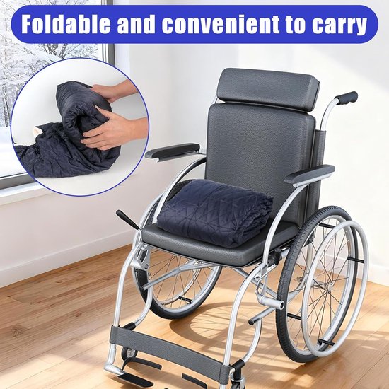 Rolstoel slipzak - Voetenzak rolstoel - Warm Blijven - Dubbellaags design - 130 cm - Blauw — afbeelding 4
