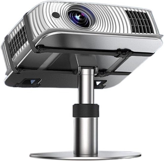 Projector standaard verstelbaar 27×22,5×20 cm zilver, aluminium met antislip, universele 1/4 inch bevestiging