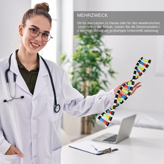 Dubbele Helix Model - DNA Model - Biologie Leren - Duurzaam ABS Materiaal - 40 cm - Wit — afbeelding 2