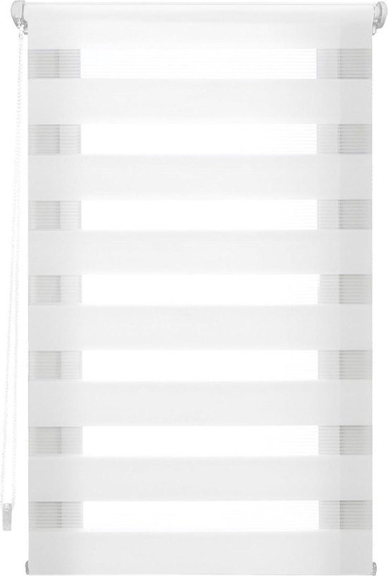 Store enrouleur duo double à clipser sans perçage, tamisant et occultant – blanc L45xH130cm