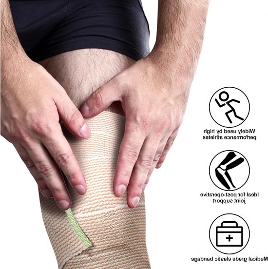 Set van 4 Elastische Sanitaire Maandverbanden, 15 cm x 4,5 m, Stevige Ondersteuning voor Blessures aan Enkel, Arm of Been, Ideaal voor Sport en Compressie — afbeelding 4