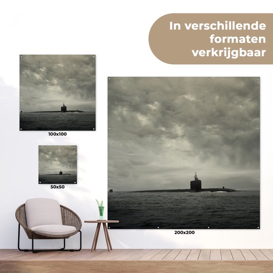 Posters de jardin Un sous-marin fait surface dans l'océan Pacifique - 50x50 cm - Toile jardin - Poster extérieur