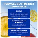 Illustratie van huidverzorgingsingrediënten: Q10 Pur, Vitamine C en Guarana.