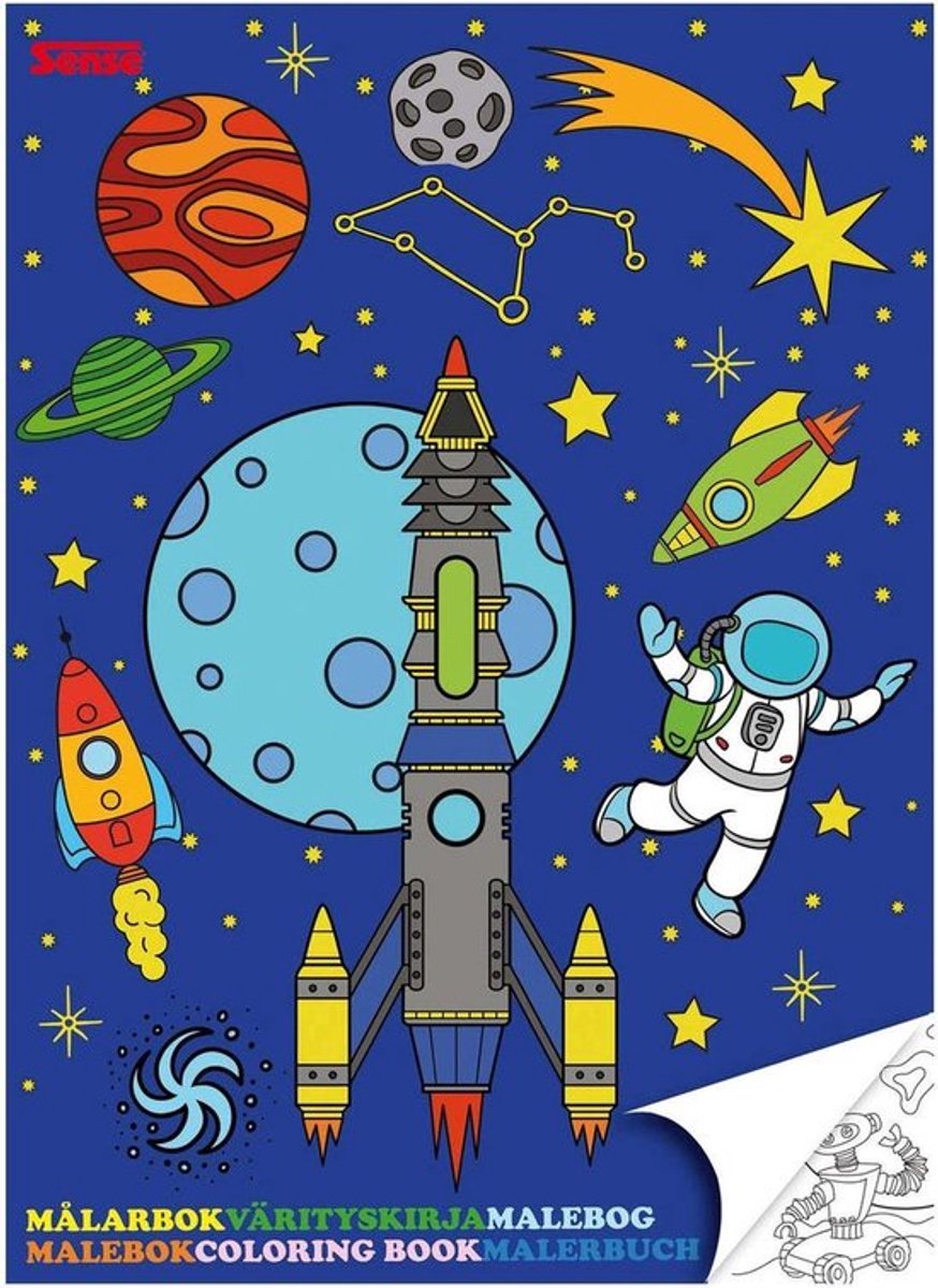 Stoer jongens / kinder kleurboek ruimte / space / heelal om te kleuren / tekenen met planeten, sterren, raket, astronauten en ruimtewezens (creatief cadeau voor kinderen / kinderfeestje)