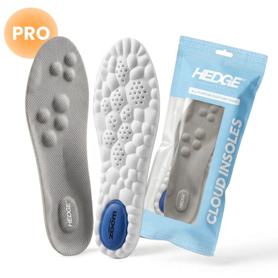 Hedge® Semelles intérieures Cloud - Semelles pour épine calcanéenne - Semelles de massage - Semelles orthopédiques - Semelles confort - Technologie 4D Cloud - Semelles pour épine calcanéenne, surpronation et pieds plats - Taille S (35-40)