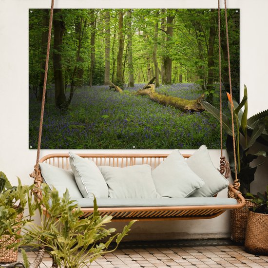 Décoration murale Fleurs - Forêt - Blauw - 180x120 cm - Poster jardin - Toile jardin - Poster extérieur