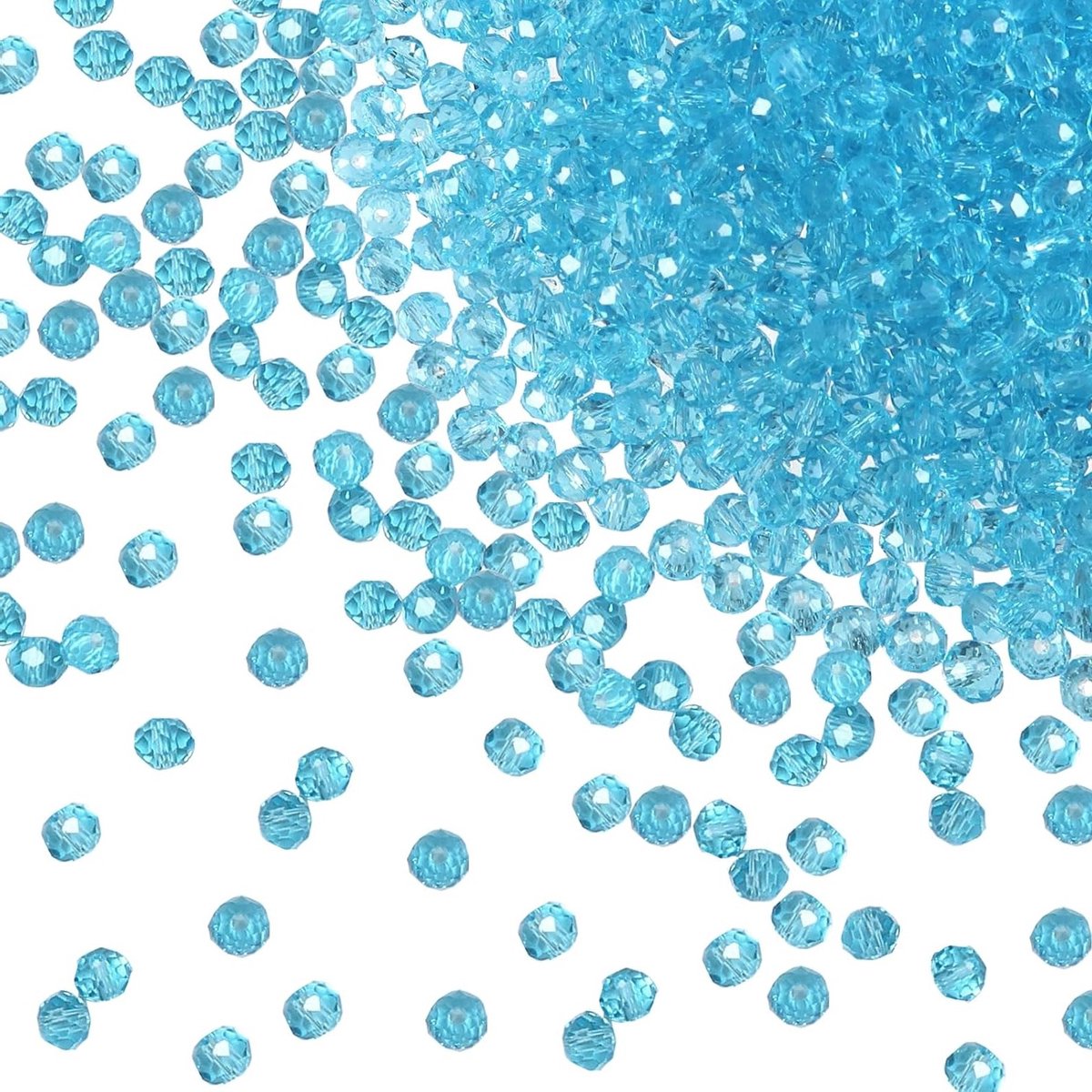 1050 Stuks Facet Glas Kralen voor Armbanden en Sieraden Maken - Transparant Blauw 4mm Ronde Kralen voor Kettingen en Oorbellen