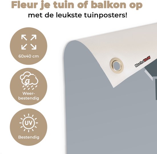 Tuinposter 60x40 cm - Tuindecoratie Superopa - Quotes - Opa - Spreuken - Poster voor in de tuin - Buiten decoratie - Schutting tuinschilderij - Tuindoek muurdecoratie - Wanddecoratie balkondoek