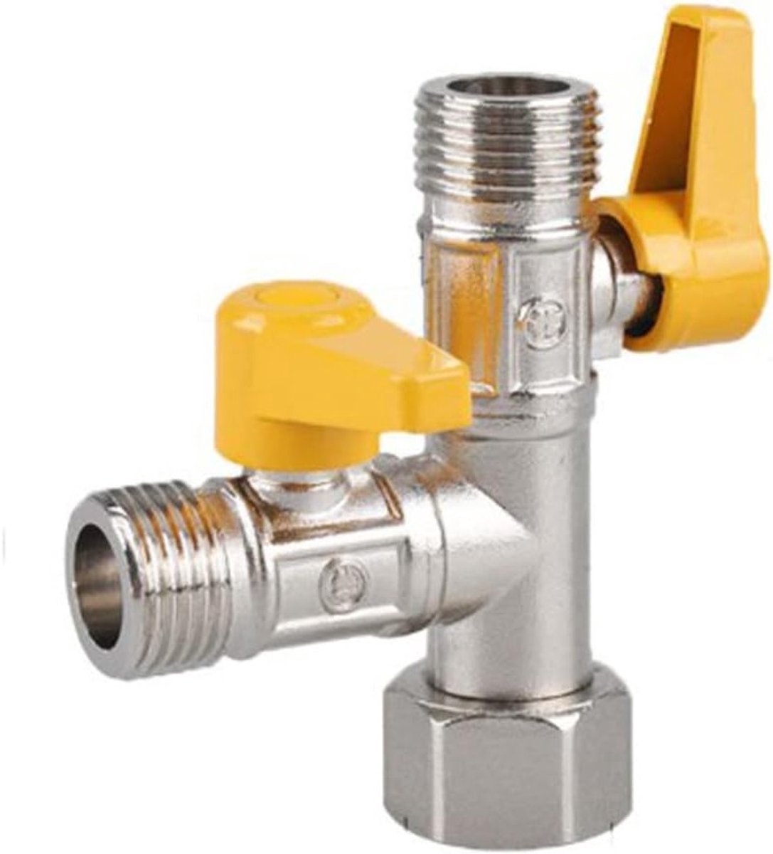 T-Valve 1/2" Messing Gasbal Valve voor Thuisgebruik en Industrie, Duurzaam en Betrouwbaar