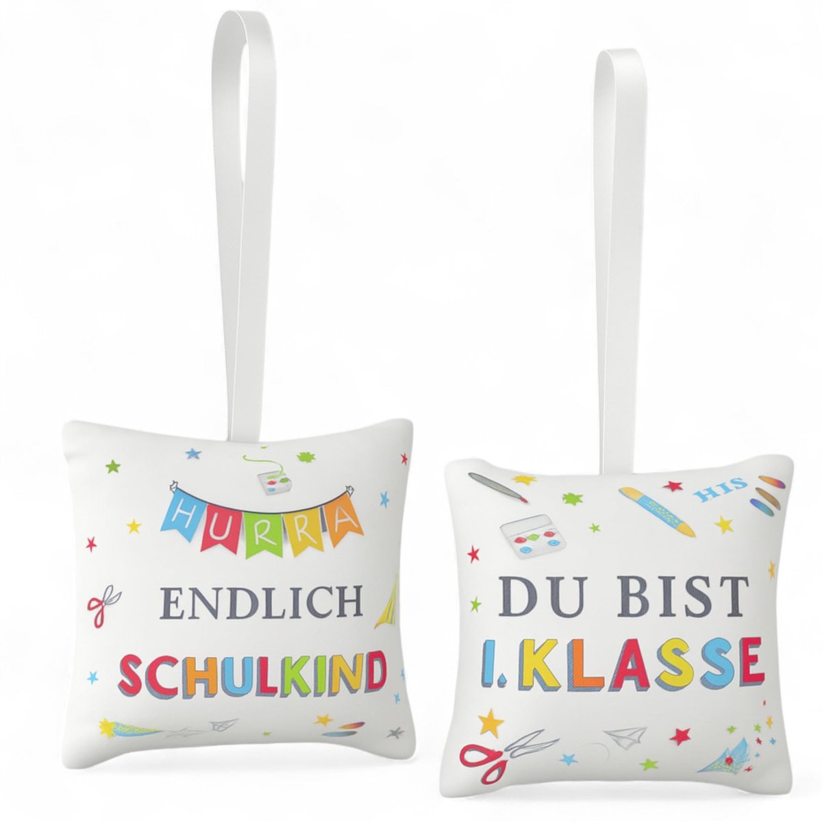 MIJOMA Mini Kussen Set van 2 - Cuddly Pillows voor Eerste Schooldag - 11x11 cm