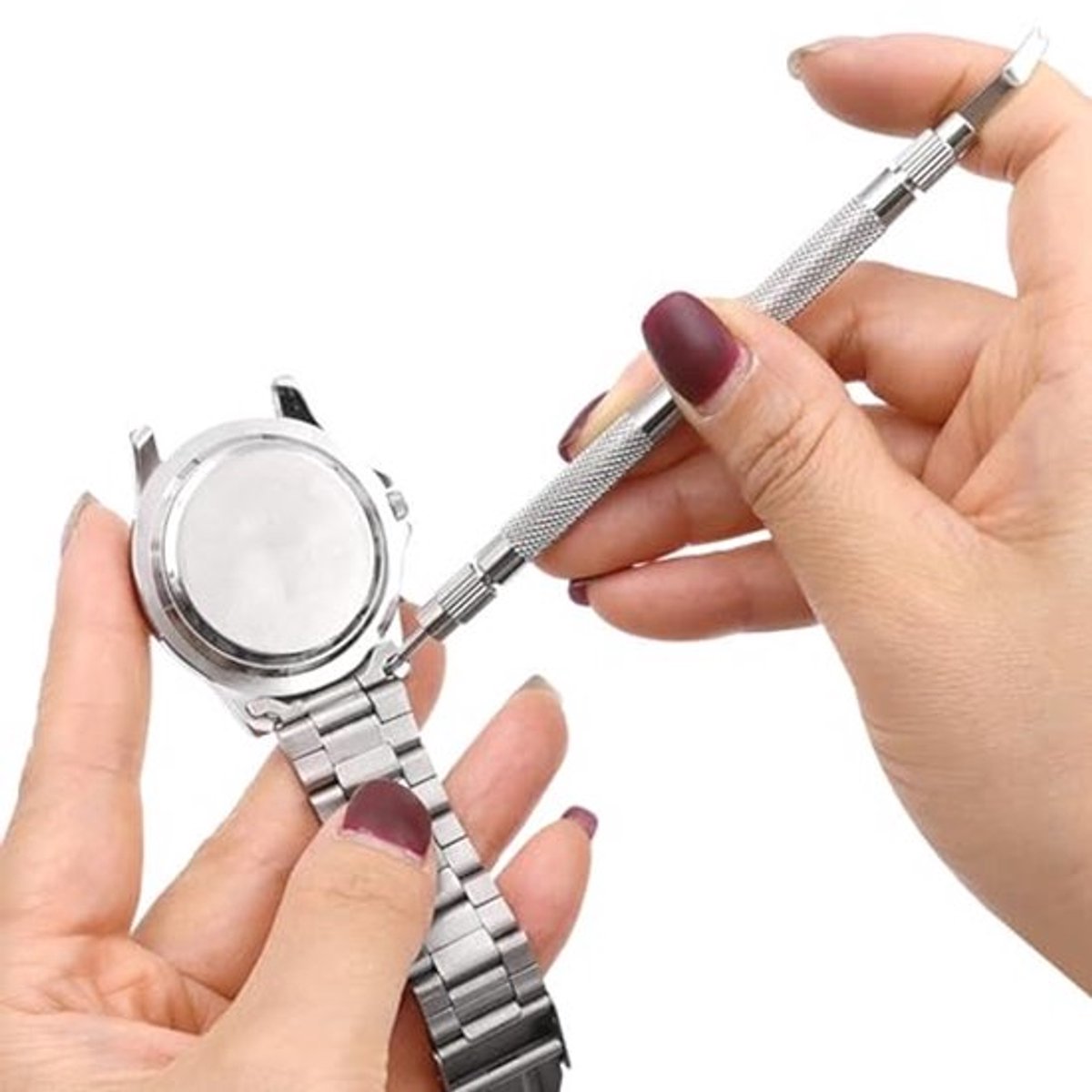 Vervangingsset voor horlogebandstiften, horlogebandje, veerpennen, reparatiegereedschap met robuuste horlogebandpennen (1 set bevat 2 reservekabels), geen.