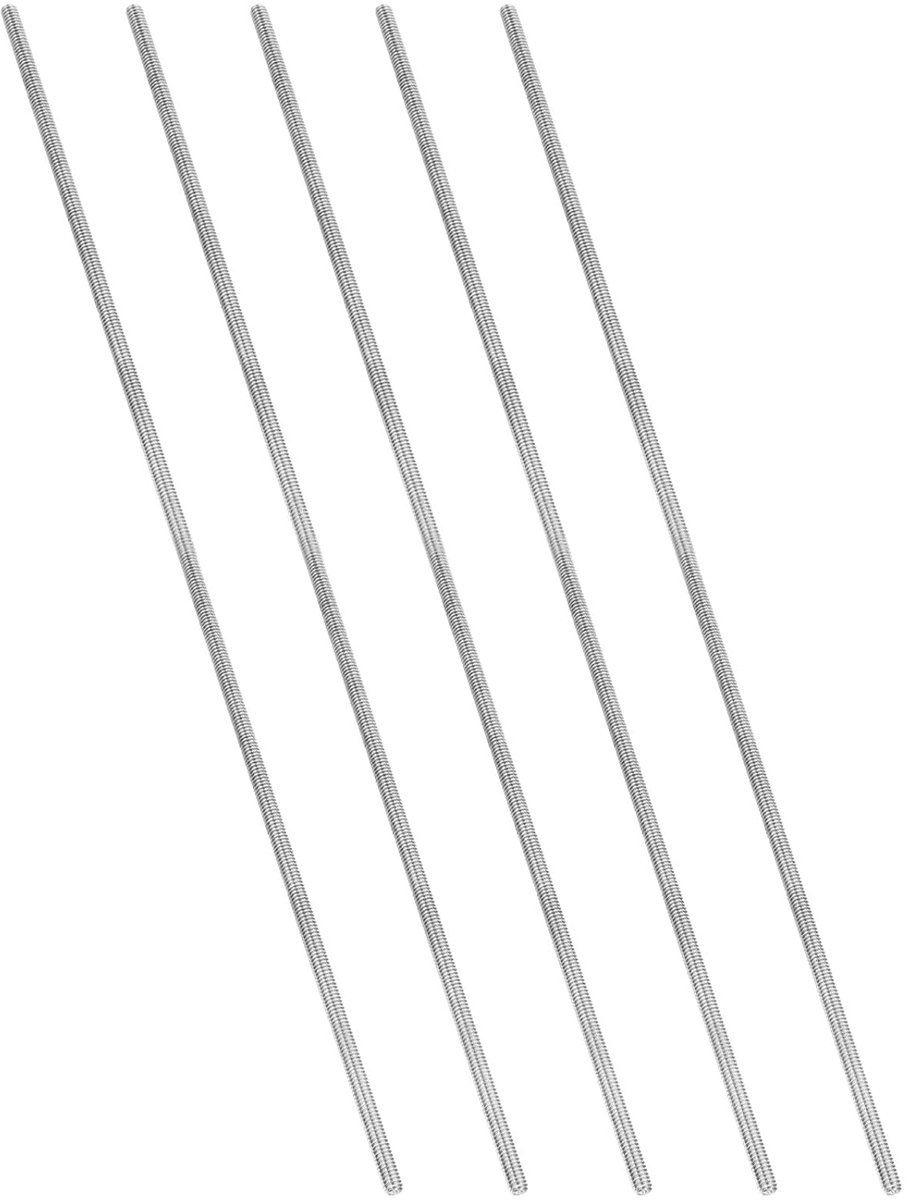 5/16"-18 UNC Volledig Gewinde Stang RVS 304 - 5 stuks - 15.7 inch Lange Draad voor Bouten - Ankers - Klemmen - Haken - U-Bouten