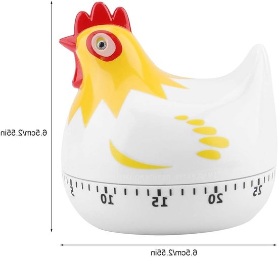 Schattige Mechanische Kooktimer in de Vorm van een Kippetje voor Keuken en Huishoudelijke Decoratie, Tijdwaarschuwing en Kookhulp van Merkloos — afbeelding 5