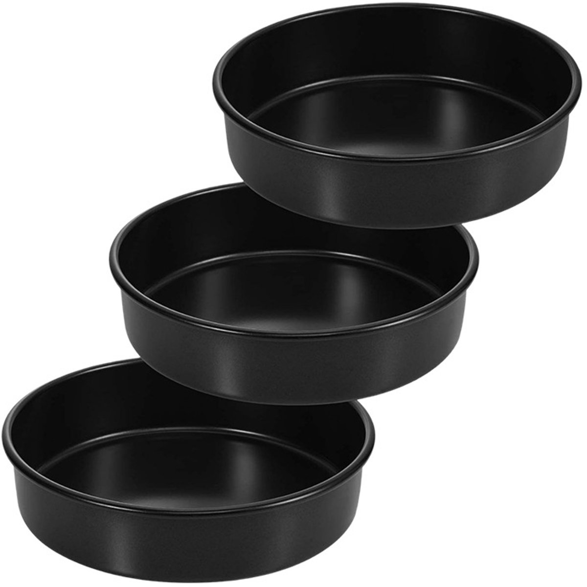 3-delige taartvorm, grote inhoud, rond, antiaanbaklaag, hittebestendig, bakvorm (20 cm)