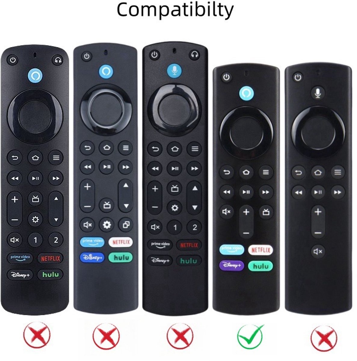 Geschikt voor Amazon Alexa Voice Remote (3e generatie) — Glow-in-the-dark siliconen beschermhoes — 2-pack (groen + lichtblauw)