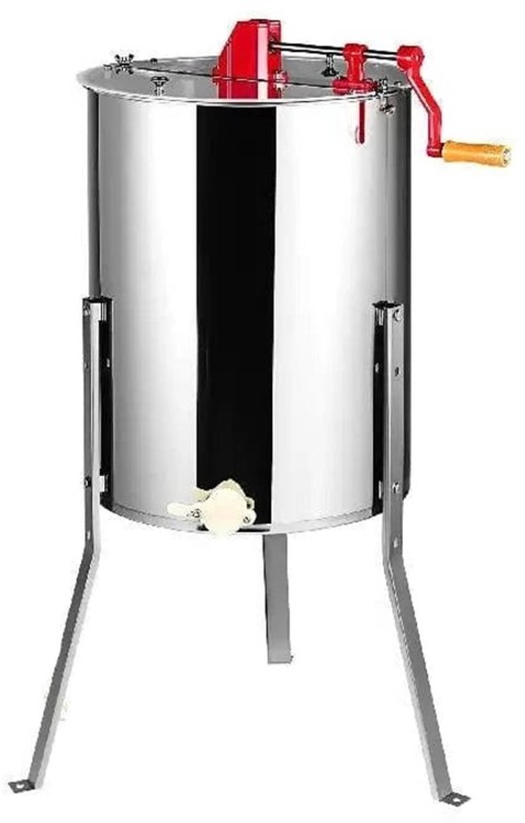 Honing Extractor - Manueel - 3 Frames - Honing centrifuge - Handmatig - Roestvrij Staal - Zilver
