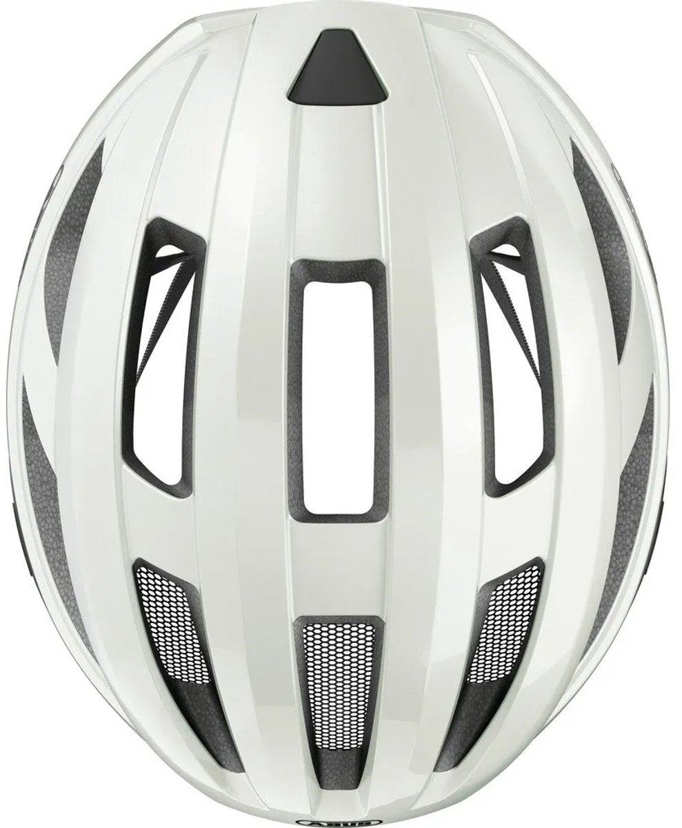 Fietshelm ABUS MACATOR MIPS pearl white L - 58-62 cm - wit - Geschikt voor gebruik op elektrische fietsen - stadsfietsen - 310 g