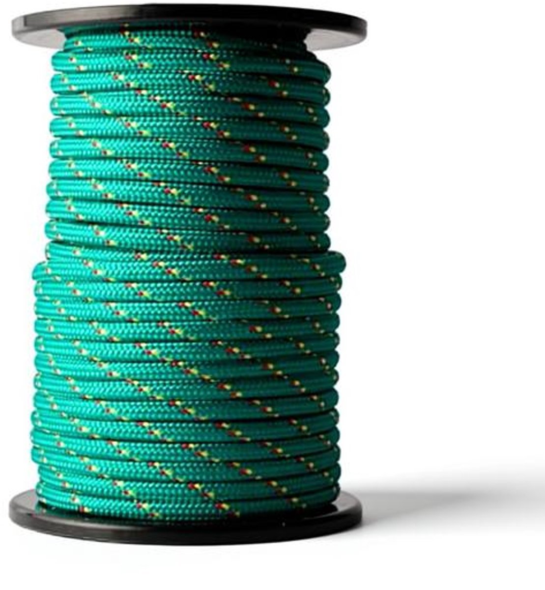 ElleMooi Polypropyleen touw 8 mm - 50 m - groen/rood/geel - gevlochten allround touw voor buiten - breekkracht 918 kg