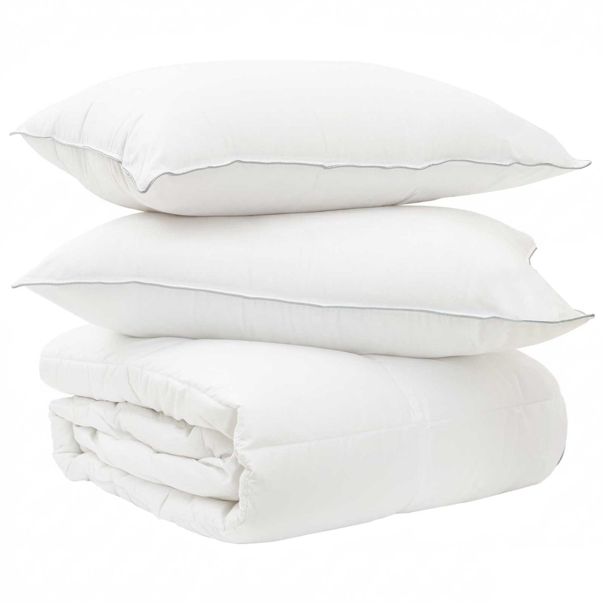 vidaXL - Deken - Set - met - kussen - Wit - 260 - x - 220 - cm - Polyester, - Bamboe