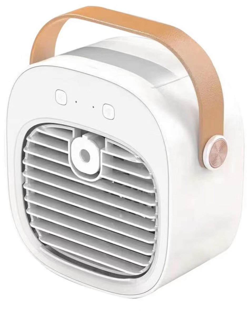 carmdering -Mini airco-kleine airco-4000mAh oplaadbare persoonlijke luchtkoeler-Mini-airconditioner met 3 snelheden - mini aircooler met water-Stille desktopkoelventilator voor thuis, slaapkamer, reizen, kantoor, buiten en binnen - Wit