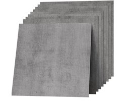 30x30cm Zelfklevende PVC Vloertegels - Steenlook Vinyl Tegels, Waterdicht & Slijtvast - Geschikt voor Woonkamer, Keuken, Badkamer, Balkon - Donkergrijs 50 stuks (4,5 m²)