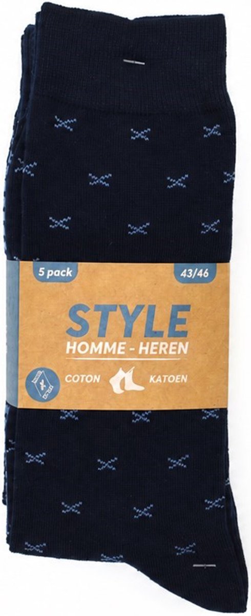 HEREN SOKKEN - 10 PAAR - HERENSOKKEN KATOEN - MULTIPACK - BLAUW - 39/42